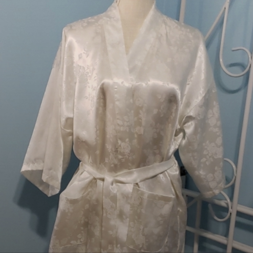 100% Silk Floral Kimono Robe - Bridal Robe